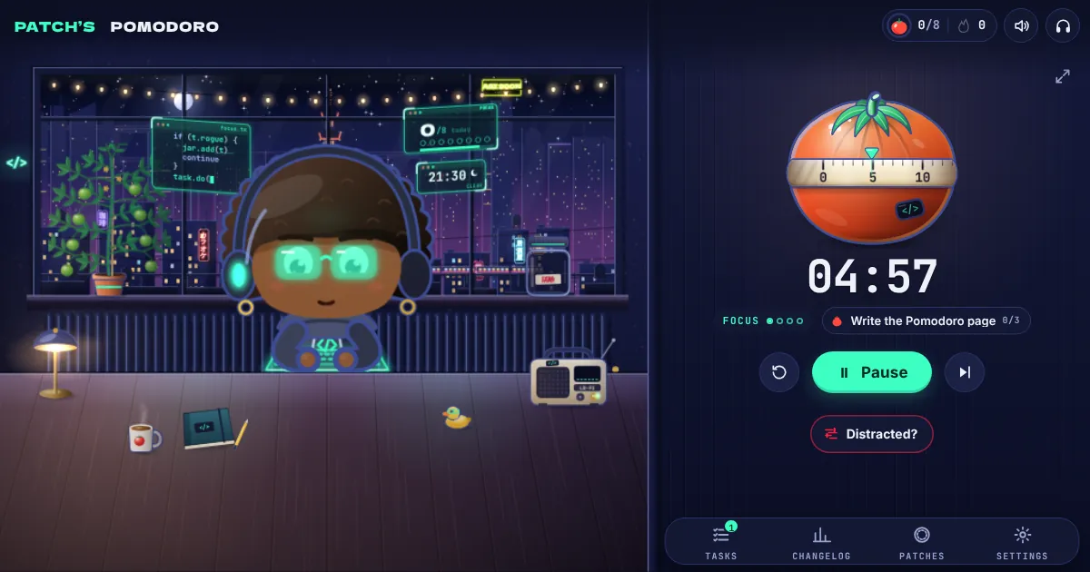 Patch's Pomodoro screenshot