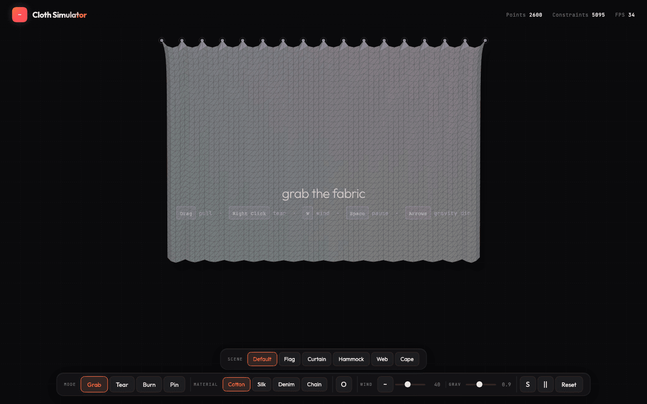 Cloth Simulator screenshot 1 of 3